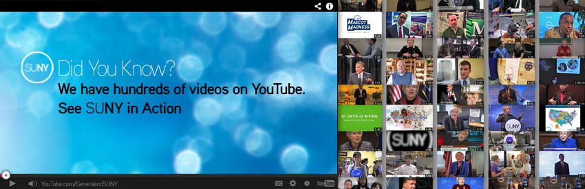 Did you know, We have hundreds of videos on YouTube. See SUNY in Action
