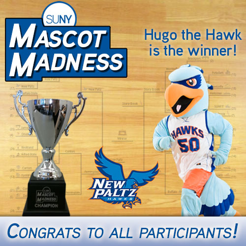 SUNY Mascot Madness winner - Hugo Hawk from New Paltz