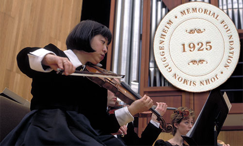 Buffalo violinist with John Simon Guggenheim  Memorial Foundation seal