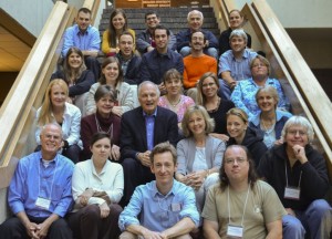 Alan Alda with participants in the 2012 Alan Alda Center for Communicating Science Fall Institute.