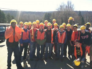 Alfred State Students Adopt a Highway Group pose together in construction vests
