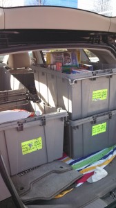 A car packed with donations from food drives in central NY
