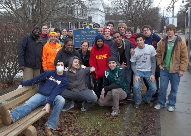 Hudson Valley Community College students during a day in Schoharie County spent helping with the S.A.L.T Recovery effort.