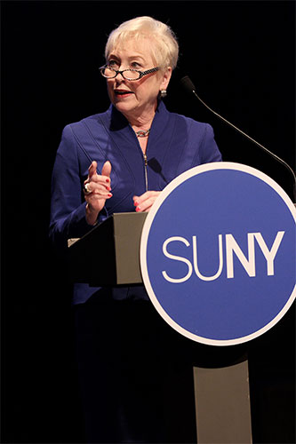 Chancellor Nancy Zimpher speaks at the 2014 SUNY State of the University Address