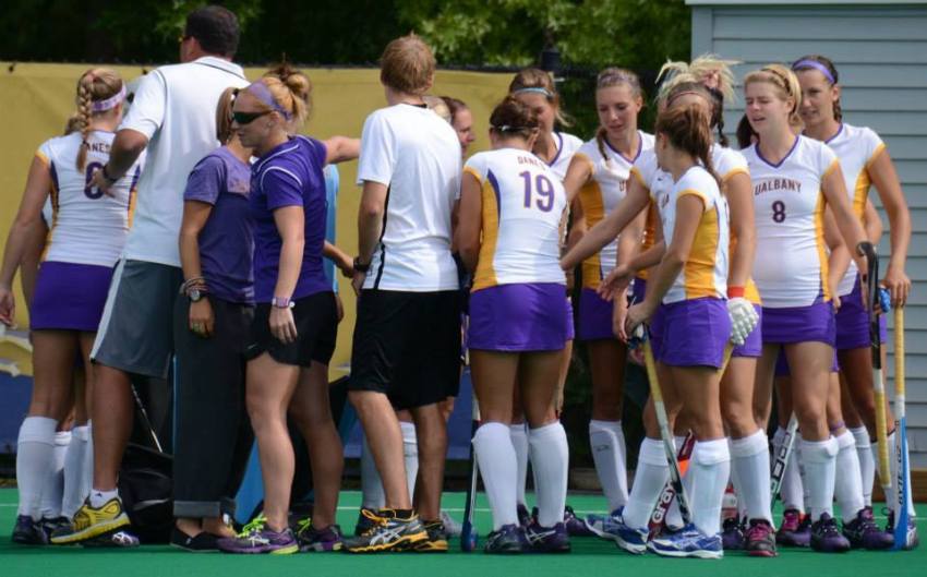 The UAlbany field hockey team defeated No. 2 Maryland,   advancing to an NCAA Tournament Final Four for the first time in school history.