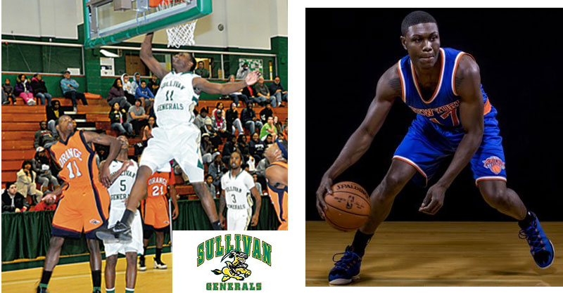 Cleanthony Early in uniform for SUNY Sullivan and the New York Knicks