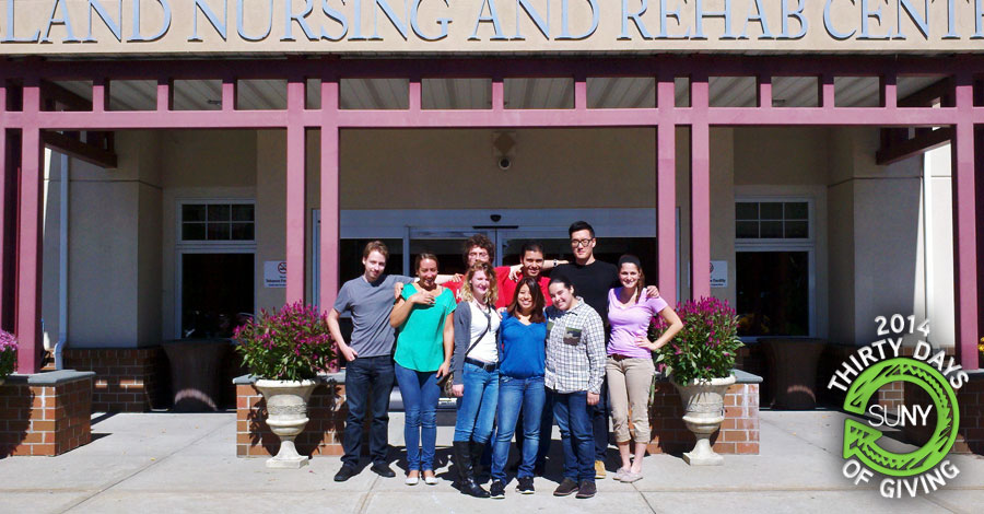 Suffolk County Community College students at the Island Nursing and Rehabilitation Center in Holtsville, New York.