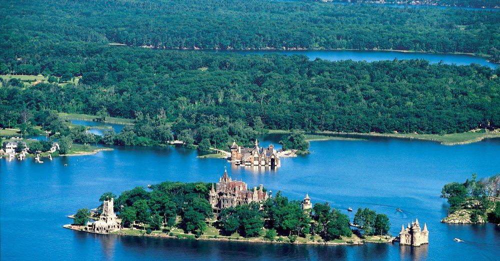 Boldt Castle aerial view in the 1000 Islands