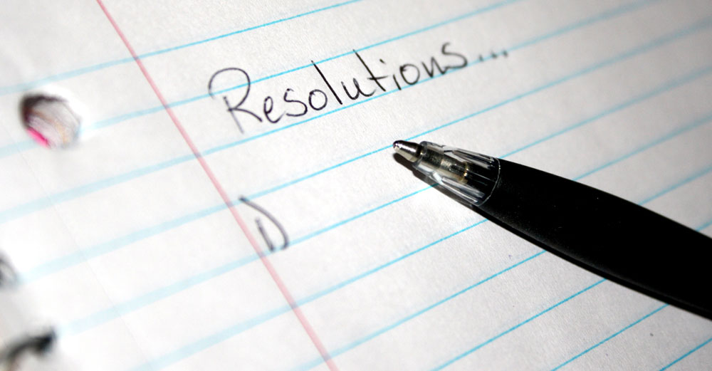 Resolutions written on paper