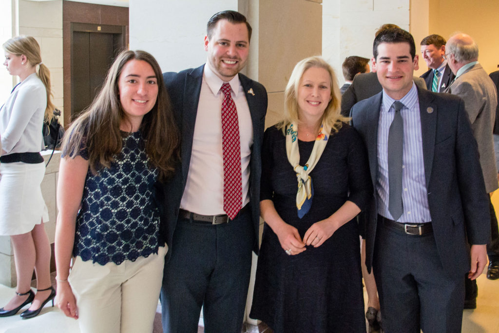 Senator Kirsten Gillibrand stands with Student Assembly leaders.