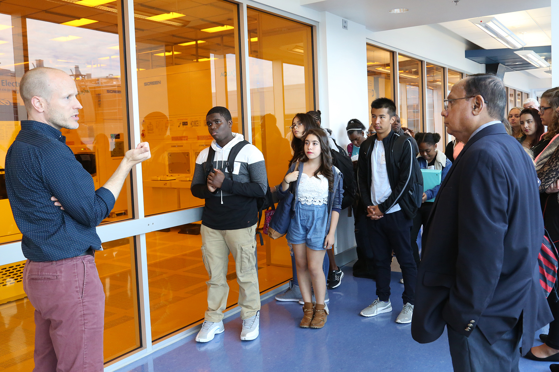 Elementary students get a tour of SUNY Poly Nanotech Center in Albany.