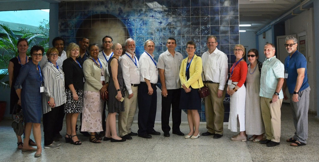 Members of the SUNY delegation touring the University of Cienfuegos 