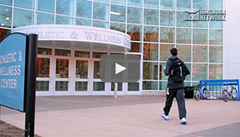 Video thumbnail frame of Nick Paquette walking into SUNY New Paltz Events Center.
