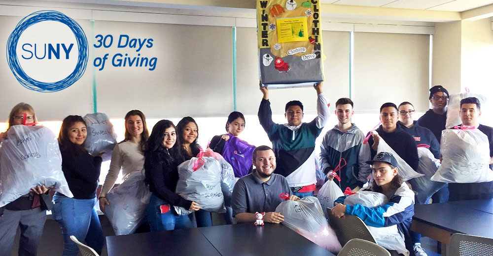 Orange County Community College hold bags of <a href=