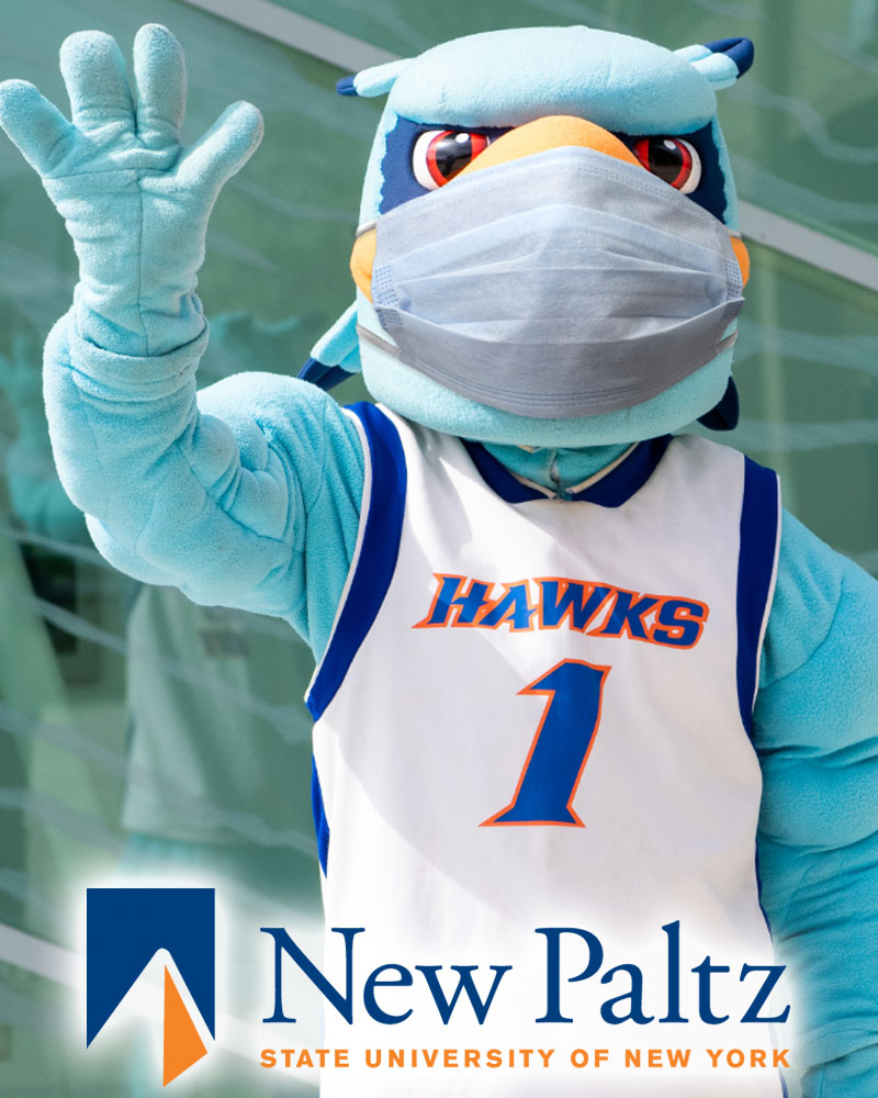 SUNY New Paltz mascot Hugo Hawk