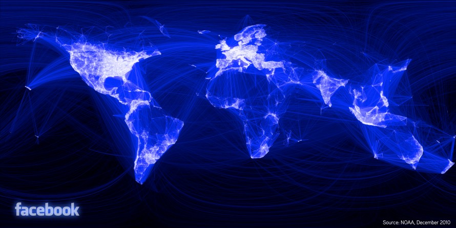 Facebook networks around the globe