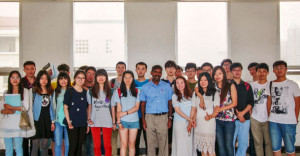 Dr. Soundarapandian Vijayakumar, SUNY Cobleskill Assistant Professor, in China with students during class.