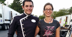 SUNY Oneonta junior Michael Morales with Assistant Professor of Music Julie Licata at a drum corps show in Allentown, Pa.