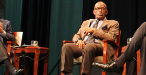 Al Roker on stage at the 2014 Oswego Media Summit