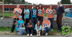 SUNY Oneonta students during Into the Streets Service Day 2014.