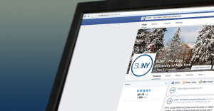 SUNY Facebook page on monitor