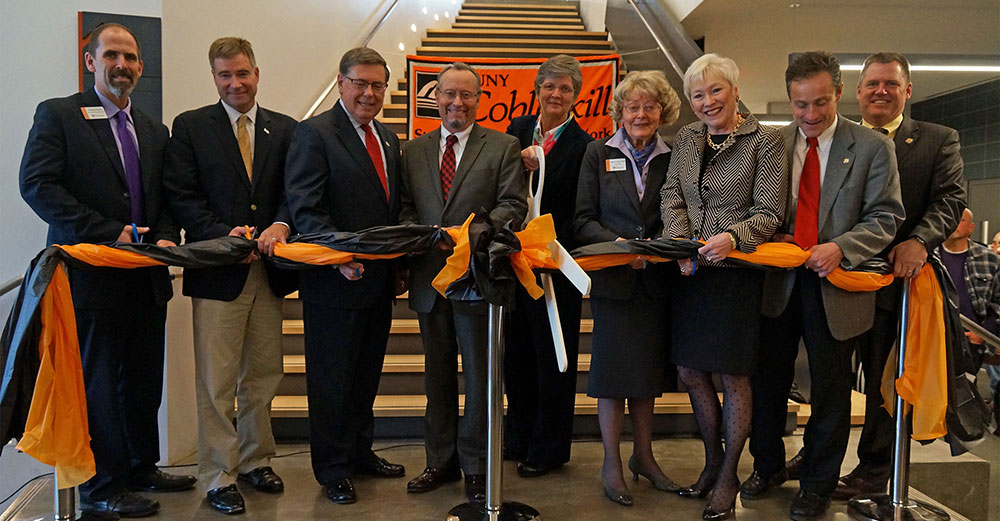 SUNY Cobleskill ribbon cutting for the Center for Agriculture and Natural Resources.