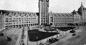 Historical picture of D&H Railroad building in Albany, NY, now the home of SUNY System Administration