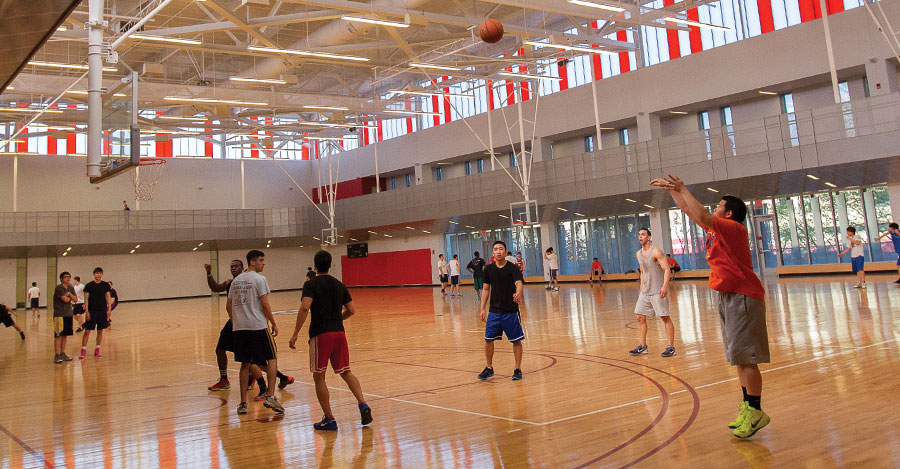 Recreational basketball at Stony Brook University
