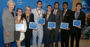 Chancellor's Awards for Student Excellence winners stand with CHancellor Zimpher.