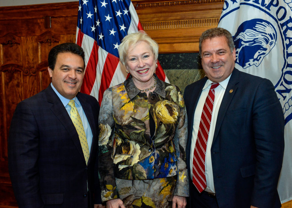 Chancellor Zimpher with Yonkers Mayor Mike Spano and Superintendent Quezada at the Yonkers Thrives convening.
