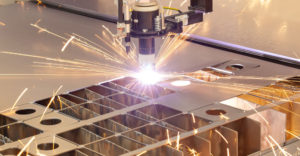 Plasma cutting metalwork on an industry machine