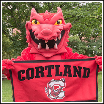 Blaze, mascot from SUNY Cortland