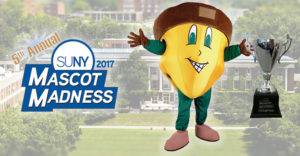 Mascot Madness 2017 Oakie the Acorn with trophy