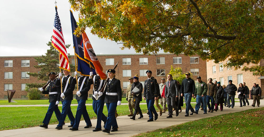 2017 Veteran's Day Silent March at Buffalo State College.