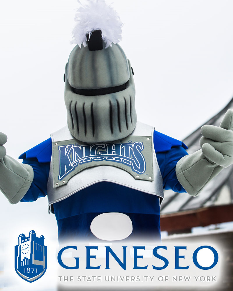 SUNY Geneseo mascot Victor E Knight