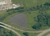 Solar Arrays In A Field At The University At Buffalo.