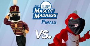 2021 SUNY Mascot Madness finals - boomer cannoneer vs red dragon