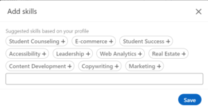 LinkedIn skills section