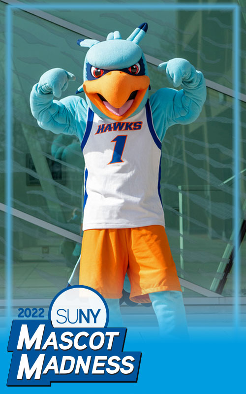 SUNY New Paltz mascot Hugo Hawk
