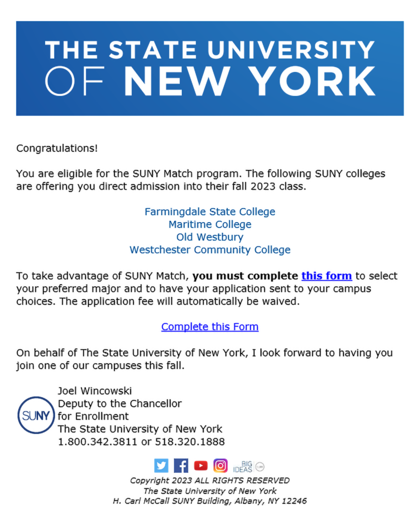 SUNY Match Personalized to Earn Your Degree