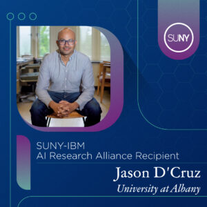 Jason D'Cruz from University at Albany and 2024 SUNY-IBM Alliance grant recipient profile picture. 